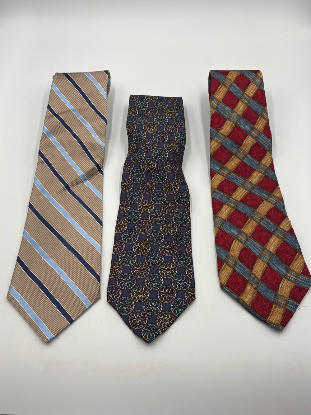 Lot of 3 Men’s Designer Neck Ties Nautica Christian Dior Burberrys